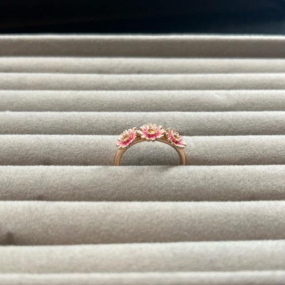 PANDORA Pink Daisy Trio Ring - Picture 1 of 2